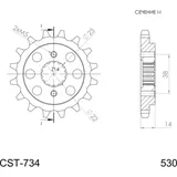 Front Sprocket Supersprox 530/15t 52602-15