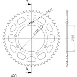 Alu-Rear Sprocket / Chain Wheel Supersprox 420/53t gold 47103AS53