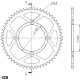 Alu-Rear Sprocket / Chain Wheel Supersprox 428/56t red 93240AR56 Alu-Rear Sprocket / Chain Wheel Supersprox 428/56t red 93240AR56