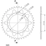 Alu-Rear Sprocket / Chain Wheel Supersprox 520/41t blue