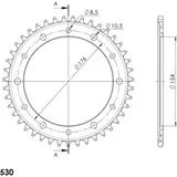 Alu-Rear Sprocket / Chain Wheel Supersprox 530/43t blue