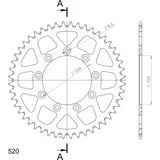 Alu-Rear Sprocket / Chain Wheel Supersprox 520/48t blue 93314AB48