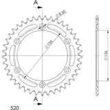Alu-Rear Sprocket / Chain Wheel Supersprox 520/41t red 15206AR41
