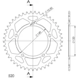 Alu-Kettenrad Supersprox 520/46Z gold 15605AS46
