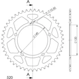 Alu-Kettenrad Supersprox 520/47Z gold 15605AS47