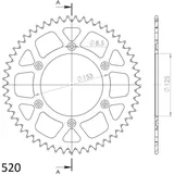 Alu-Kettenrad Supersprox 520/51Z gold