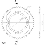 Alu-Rear Sprocket / Chain Wheel Supersprox 428/50t black 11111AK50