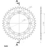 Alu-Rear Sprocket / Chain Wheel Supersprox 520/42t red 13323AR42