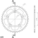 Alu-Rear Sprocket / Chain Wheel Supersprox 420/48t blue 72101AB48