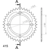 Alu-Rear Sprocket / Chain Wheel Supersprox 415/38t orange 72103AO38 Alu-Rear Sprocket / Chain Wheel Supersprox 415/38t orange 72103AO38