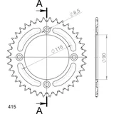 Alu-Rear Sprocket / Chain Wheel Supersprox 415/39t silver