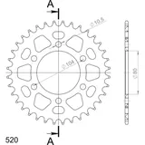 Alu-Rear Sprocket / Chain Wheel Supersprox 520/36t black 17403AK36