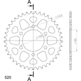 Alu-Kettenrad Supersprox 520/41Z gold 17403AS41