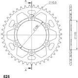 Alu-Rear Sprocket / Chain Wheel Supersprox 525/43t black 13810AK43