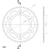 Alu-Rear Sprocket / Chain Wheel Supersprox 520/49t black 35304AK49