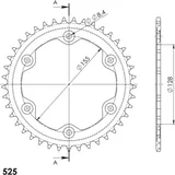 Alu-Kettenrad Supersprox 525/42Z orange 72401AO42