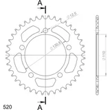 Alu-Rear Sprocket / Chain Wheel Supersprox 520/40t black 36701AK40