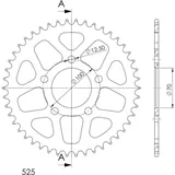 Alu-Rear Sprocket / Chain Wheel Supersprox 525/46t black 36710AK46