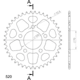Alu-Rear Sprocket / Chain Wheel Supersprox 520/42t black 36711AK42