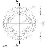 Alu-Rear Sprocket / Chain Wheel Supersprox 525/36t black