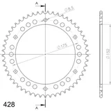 Alu-Rear Sprocket / Chain Wheel Supersprox 428/53t blue