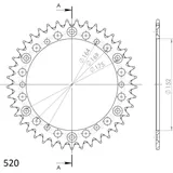 Alu-Kettenrad Supersprox 520/41Z gold