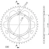 Alu-Rear Sprocket / Chain Wheel Supersprox 530/47t black