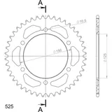 Alu-Rear Sprocket / Chain Wheel Supersprox 525/44t orange