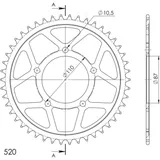 Steel Edge-Rear Sprocket / Chain Wheel Supersprox 520-46t black 14405-K46