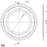 Steel-Rear Sprocket / Chain Wheel Supersprox 520/46t black 92401-46