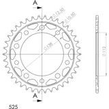 Stahl-Kettenrad Supersprox 525/38Z schwarz 10613-38