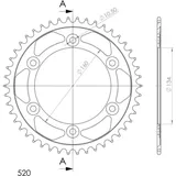 Steel-Rear Sprocket / Chain Wheel Supersprox 520/46t black 11618-46