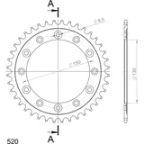 Stahl-Kettenrad Supersprox 520/38Z schwarz 10304-38