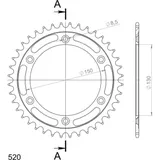 Stahl-Kettenrad Supersprox 520/40Z schwarz 30245-40