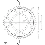 Stahl-Kettenrad Supersprox 520/46Z schwarz 71307-46