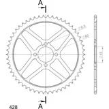 Steel-Rear Sprocket / Chain Wheel Supersprox 420/54t black