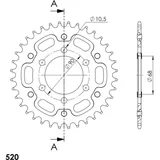 Stealth-Kettenrad Supersprox 520/36Z gold 31223S36