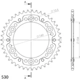 Stealth-Kettenrad Supersprox 530/43Z schwarz 10616K43