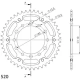 Stealth-Kettenrad Supersprox 520/45Z gold 31486S45