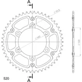 Stealth-Rear Sprocket / Chain Wheel Supersprox 520/50t gold 16404S50