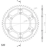 Stealth-Rear Sprocket / Chain Wheel Supersprox 520/52t black 14206K52