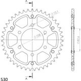 Stealth-Rear Sprocket / Chain Wheel Supersprox 530/43t black 31524K43