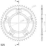 Stealth-Rear Sprocket / Chain Wheel Supersprox 525/48t black 14604K48