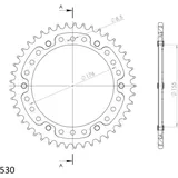 Stealth-Rear Sprocket / Chain Wheel Supersprox 530/45t black 86601K45