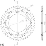 Stealth-Kettenrad Supersprox 520/44Z schwarz