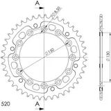 Stealth-Kettenrad Supersprox 520/43Z blau