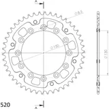 Stealth-Rear Sprocket / Chain Wheel Supersprox 520/46t blue