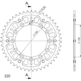 Stealth-Rear Sprocket / Chain Wheel Supersprox 520/47t blue