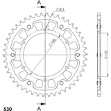 Stealth-Rear Sprocket / Chain Wheel Supersprox 530/46t gold 30415S46