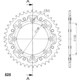 Stealth-Rear Sprocket / Chain Wheel Supersprox 525/42t red 30474R42 Stealth-Rear Sprocket / Chain Wheel Supersprox 525/42t red 30474R42